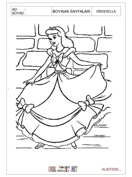 Раскраска Золушка карандашом