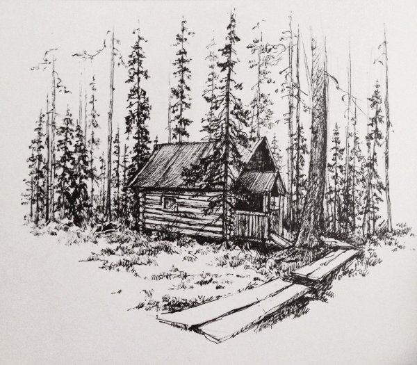 Сказочный домик в графике