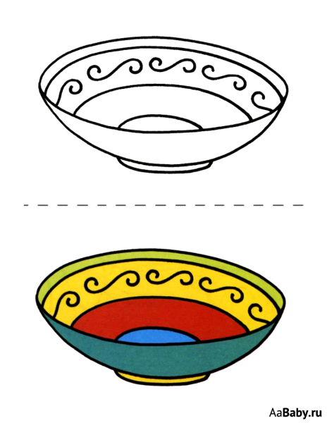 Миска раскраска для детей