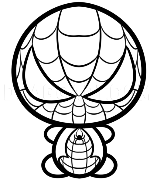 Человек паук для срисовки карандашом