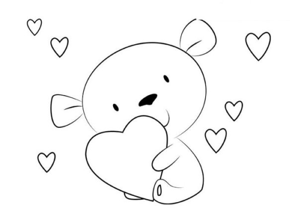 Мишка Тедди рисунок карандашом