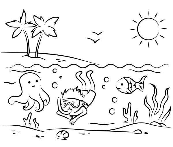 Раскраска. Лето