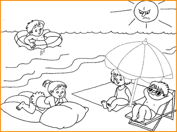 Безопасность на воде раскраски для детей