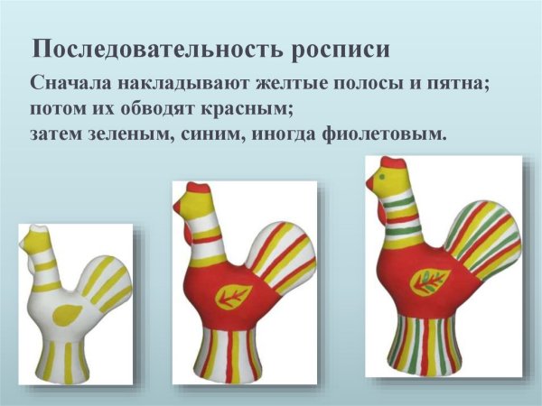 Основные цвета филимоновской росписи