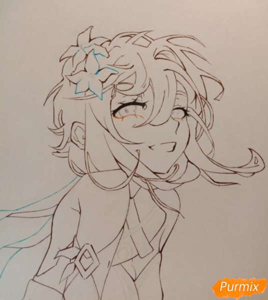 Поэтапное рисование Геншин Импакт