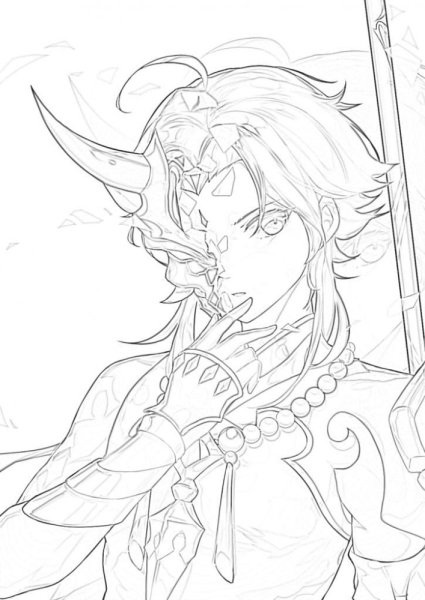 Баал Геншин скетч