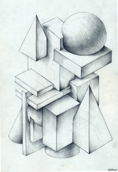 Рисование композиции из геометрических фигур