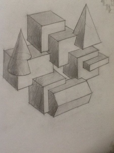 Здание из геометрических тел