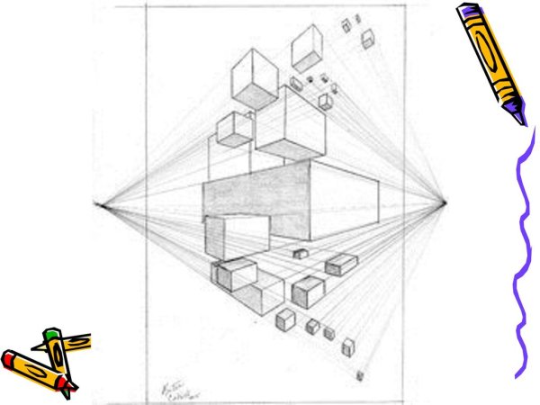Перспектива с двумя точками схода рисунок