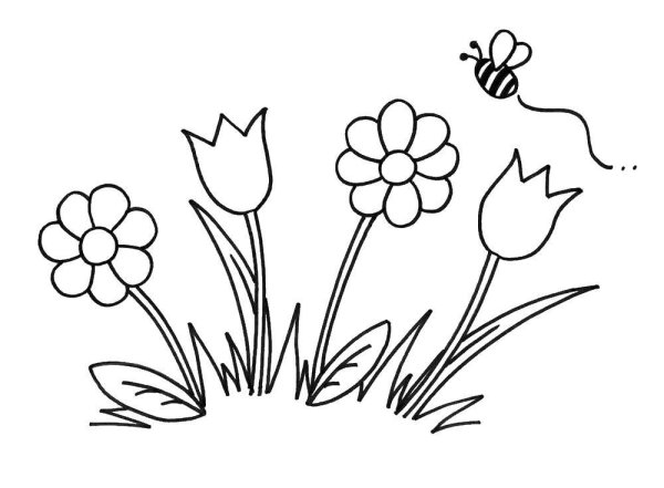 Цветочная Поляна раскраска для детей