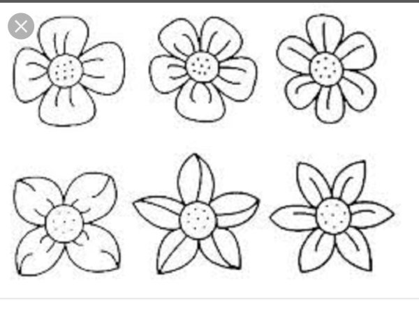 Цветы для раскрашивания маленькие