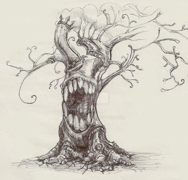 Дерево арт карандашом