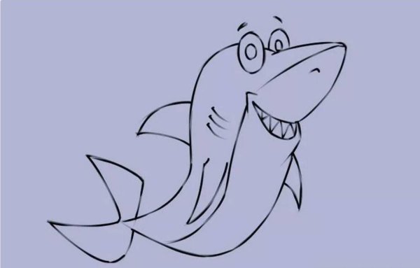Акула карандашом для детей