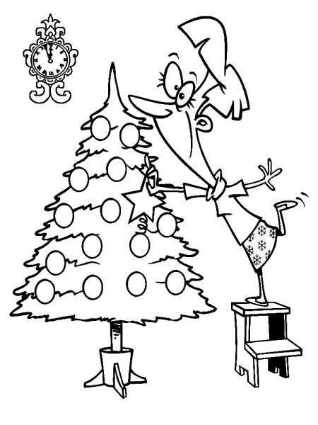 Елка раскраска