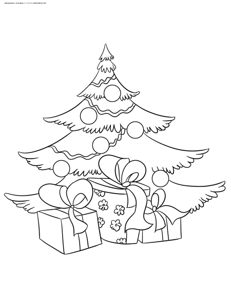 Елка раскраска красивая