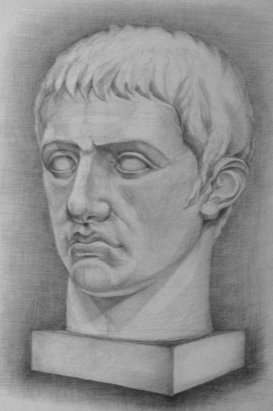 Цезарь голова гипсовая МАРХИ