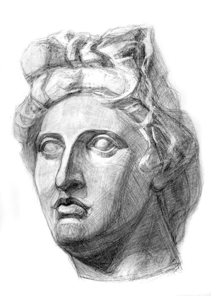 Гипсовая голова Аполлона Академический