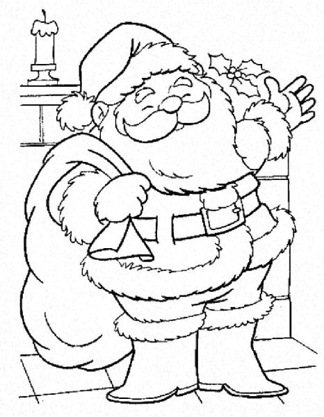 Санта Клаус раскраска