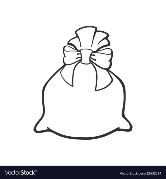 Мешок с подарками трафарет