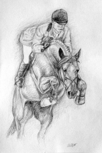 Контур лошади и всадника