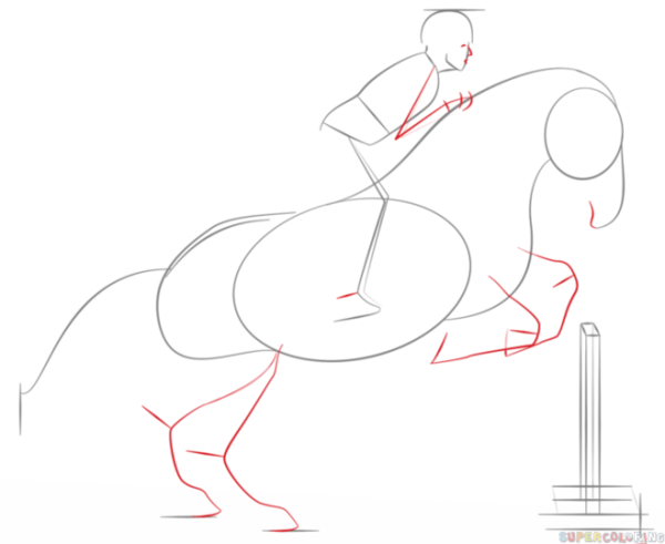 Раскраска лошадь выездка