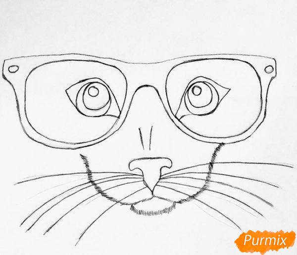 Кот в очках арт