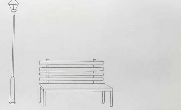 Лавочка карандашом