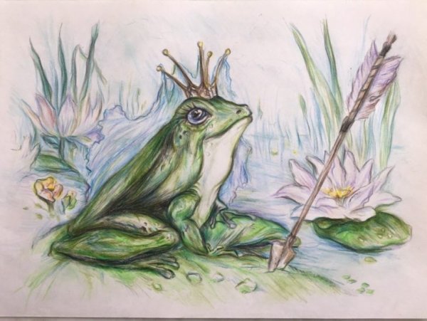 Царевна лягушка рисунок карандашом