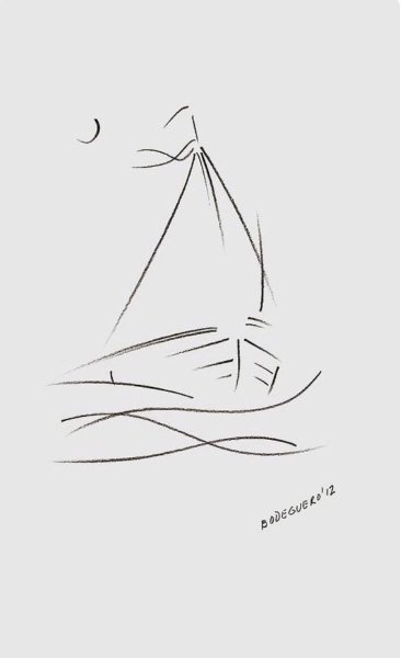 Парус карандашом Наброски