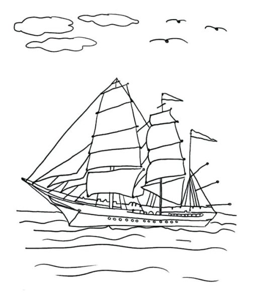 Морской пейзаж раскраска для детей