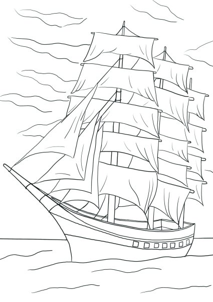 Парус одинокий раскраска