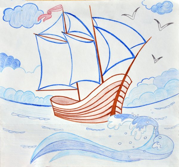 Иллюстрация к стиху Парус Лермонтова