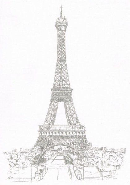 Рисунок Эйфелевой башни карандашом