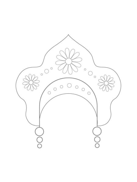 Кокошник раскраска