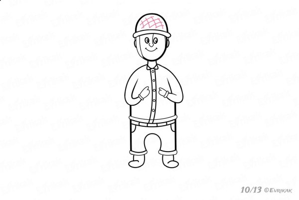 Поэтапное рисование солдата для детей