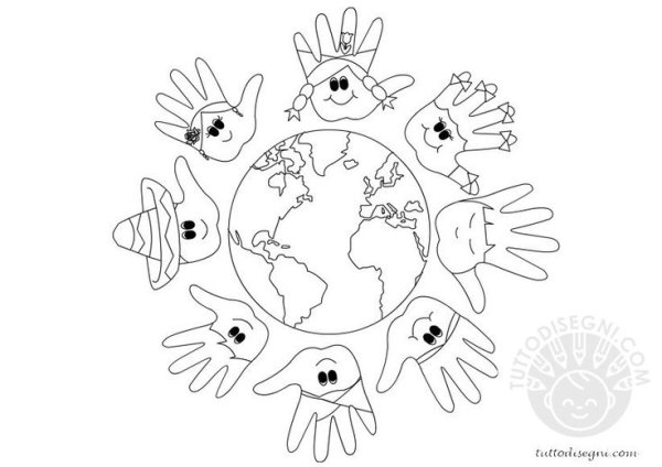 Раскраска Дружба народов для детей