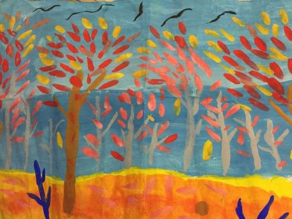 Рисунок поздняя осень 3 класс