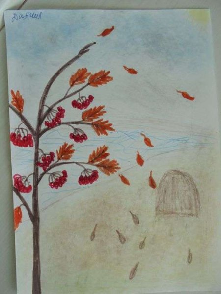 Рисование с детьми поздняя осень