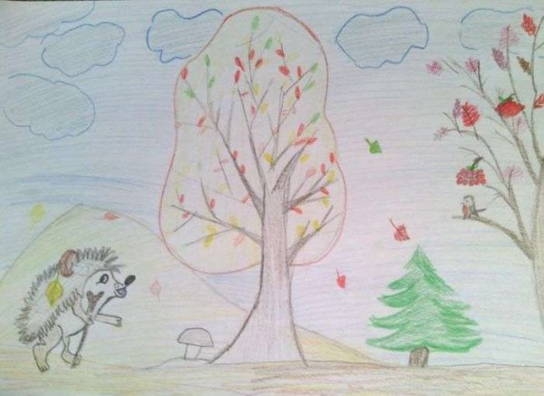 Поздняя осень рисунок 2 класс