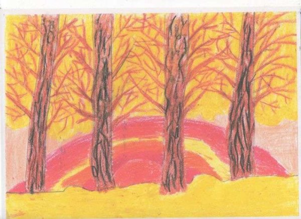 Поздняя осень рисование для дошкольников