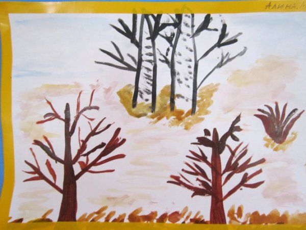 Рисование поздняя осень