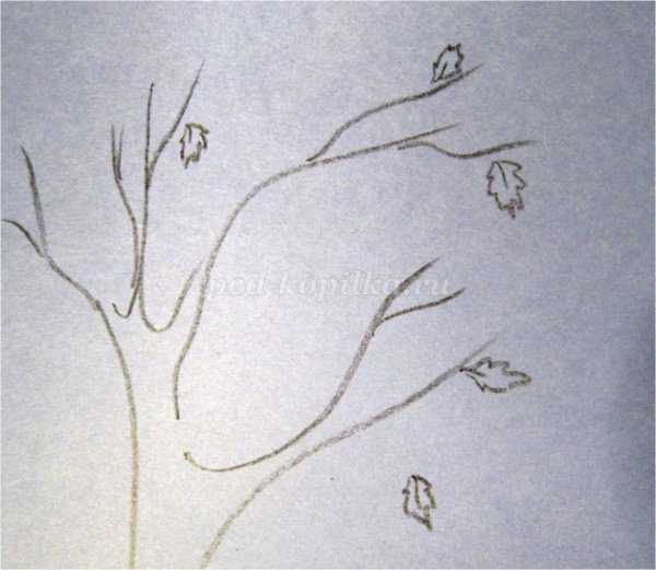 Поздняя осень рисунок карандашом