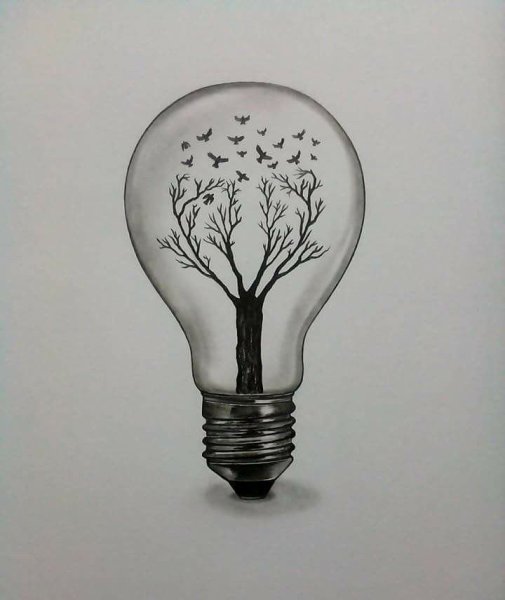 Лампочка карандашом