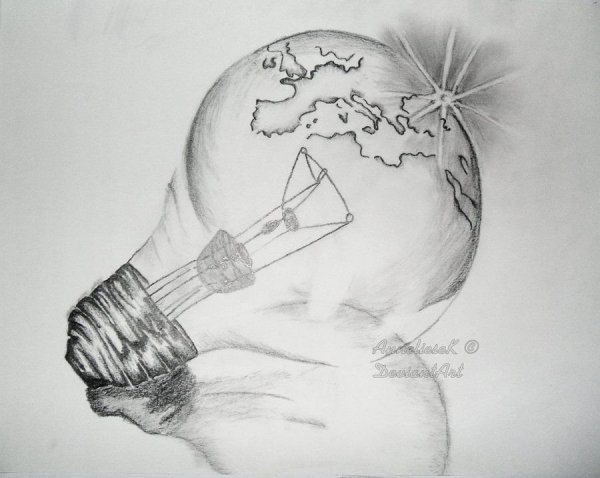 Тату лампочка эскиз