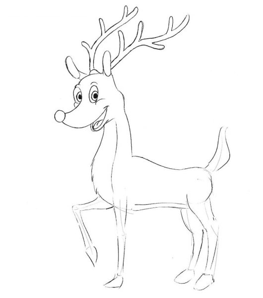 Олень рисунок карандашом для детей
