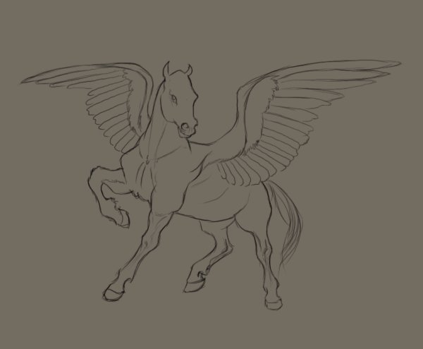 Единорог карандашом