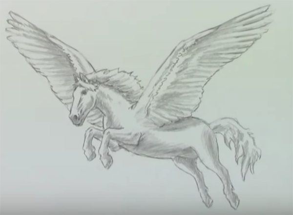 Рисунки пегасов карандашом