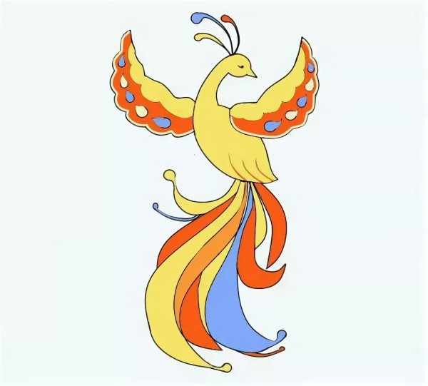 Жар птица рисунок карандашом