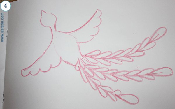 Поэтапто рисование жарпиицы