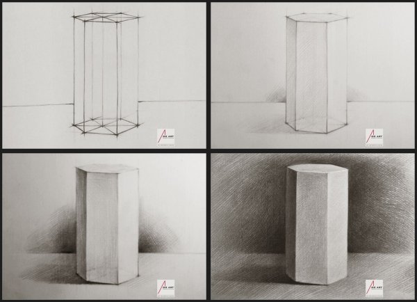 Шестиугольная Призма рисунок Академический